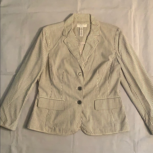 Covington Jackets & Blazers - Covington Cotton Striped Unlined Blazer